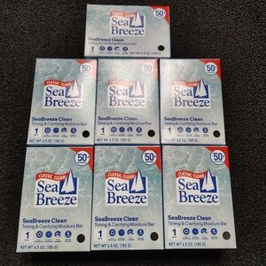 7 PK SEA BREEZE CLASSIC CLEAN TONING & CLARIFYING MOISTURE BAR SOAP 6.5 oz each